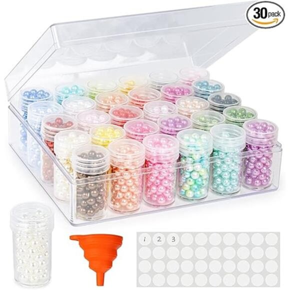 Embroidery Diamond Storage Box, 30PCS Big Clear Plastic Bead Containers - Picture 7 of 7